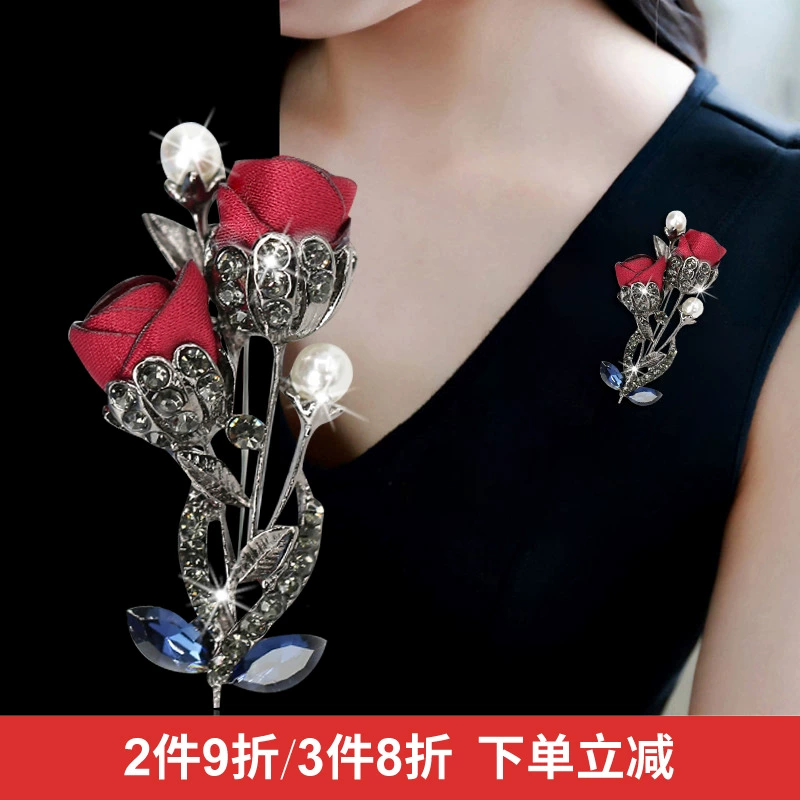 Phụ kiện trâm cài vải hàn quốc hoa lớn rừng cổ điển thanh lịch hoa tươi nhỏ không khí áo len ghim - Trâm cài