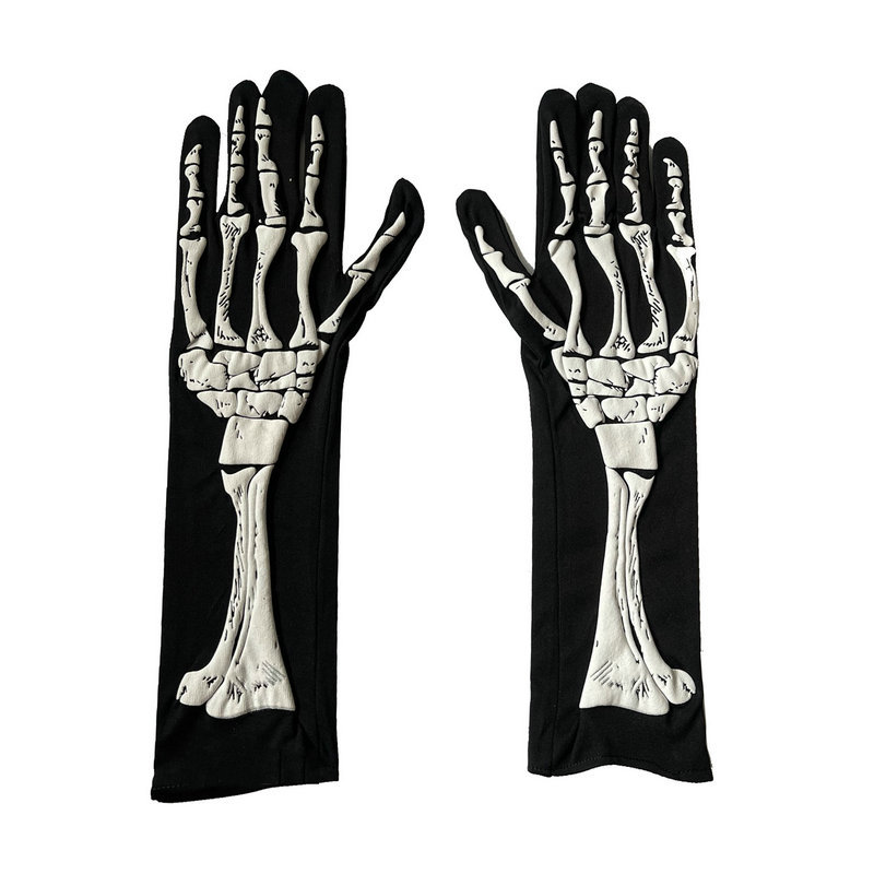 Skeleton Gloves Halloween Performance Gloves Sun Protection Gloves Sleeves Prank Costume Ghost Clothing Accessories
