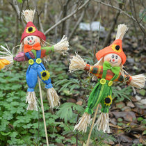 Kindergarten Placement Scalaman Rice Straw Man Doll Sweep the small plug-in festival Gift Halloween Decorative Dolls