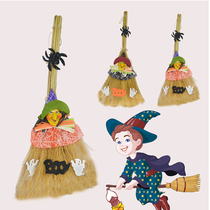 Halloween broom cartoon childrens broom flying broom Witch witch broom Magic broom Ghost Festival decoration