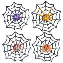 Halloween spider web props Ghost Festival scene decoration arrangement spider props colorful luminous spider web hanging ornaments