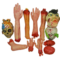 Halloween horror haunted house decoration prosthesis broken leg broken hand broken foot heart heart brain bloody chamber escape props