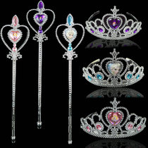 New childrens headdress pink crown girl princess crown wedding accessories flower child crown hair jewelry fairy stick