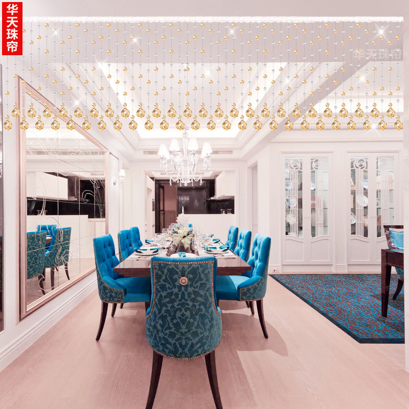 Bead Curtain Crystal Partition Window Door Curtain Living-room Dining Room Dining Room balcony Home Curtains Decoration Curtain Hanging Curtain free of punch