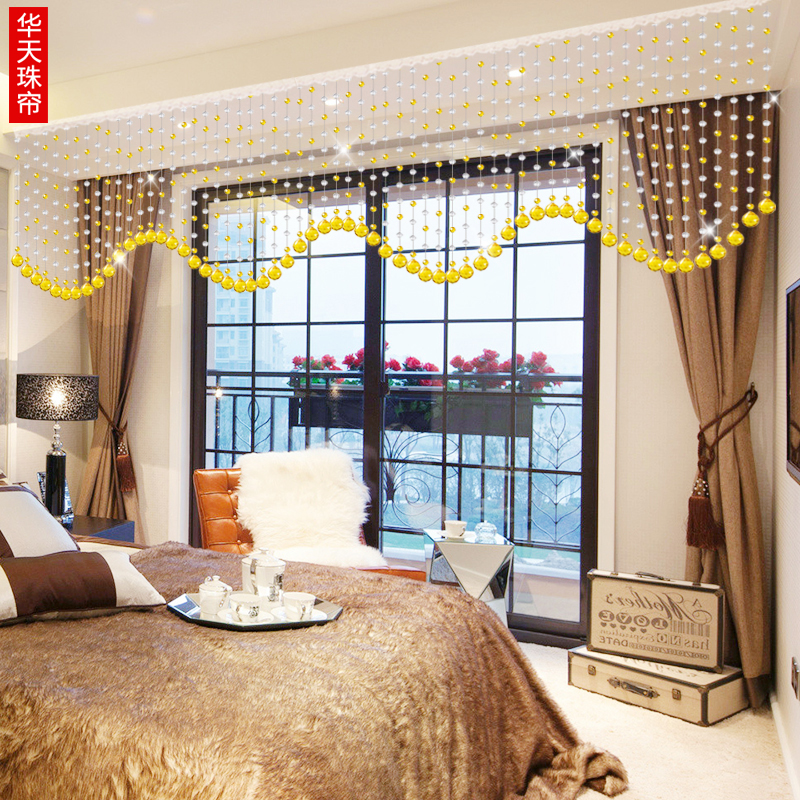 Bead curtain crystal living room partition curtain bedroom door curtain bead hanging curtain hanging curtain 2022 new free punch net red
