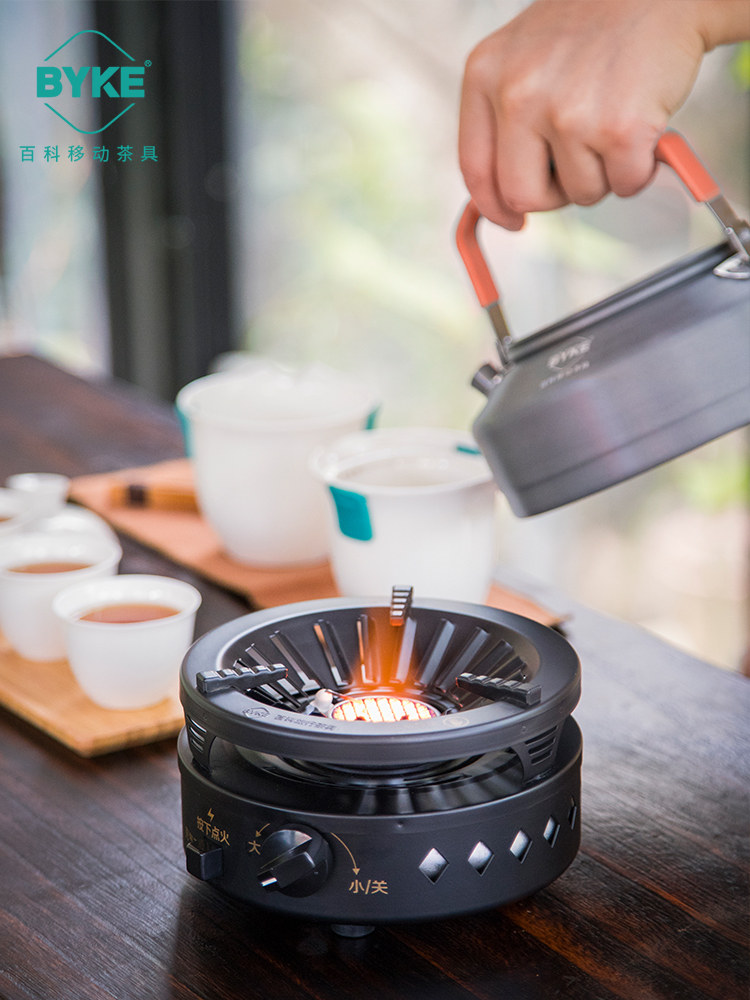 Encyclopedia (BYKE) outdoor portable gas stove set small and large firepower convenient inflatable travel picnic set