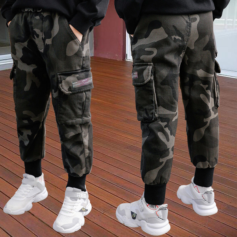 Boy Clothing Boy Pants Spring Autumn Style Children's Camouflavored Pants Trendy 2022 Spring CUHK Child Labor Dress Pants Foreign Long Pants