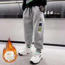 Boys sports pants Autumn Winter Childrens trousers 2021 New Winter children pants plus velvet padded pants tide
