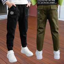  Boys pants 2021 autumn pants Boys childrens casual pants Childrens Western style middle and large childrens spring and autumn thin trousers trend