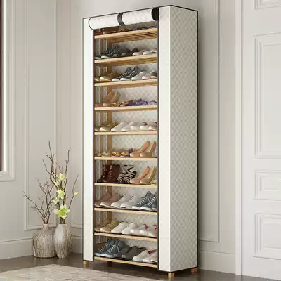 Simple shoe cabinet solid wood bamboo rack assembly dust-proof simple modern economical multi-layer household shoe rack