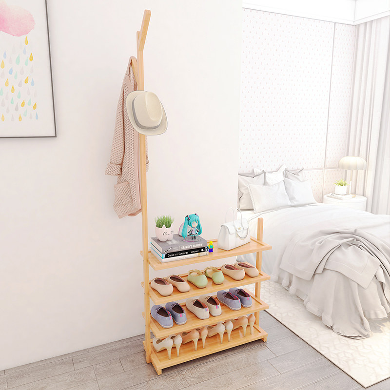 Floor-to-ceiling bedroom coat rack Space-saving simple hanger Multi-functional simple modern household solid wood storage storage