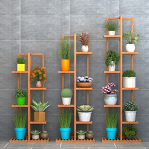 Fancy balcony floor-standing solid wood living room multi-layer shelf indoor fleshy flower pot home Special