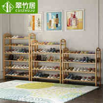 Shoe rack multi-layer shoe cabinet simple storage rack assembly simple modern dustproof bamboo storage shoe shelf