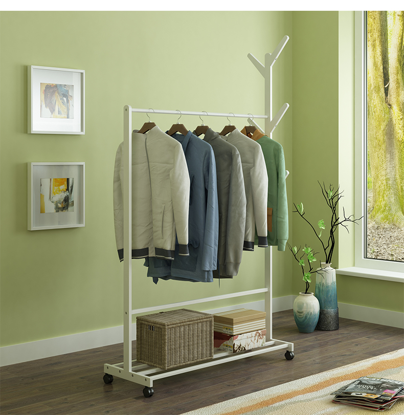 Cuizhuju áo rack sàn phòng ngủ treo quần áo đơn giản giá nhà kinh tế móc tre giá - Kệ kệ giày gỗ 5 tầng