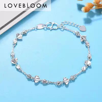 Pt950 platinum hand female Pt999 platinum hand fashion super flash simple couple bracelet Perkin foot refining