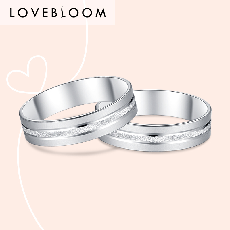 PT999 Platinum ring pure white gold lovers to ring men and women wedding ring minimalist Withdrawal Gold PT950