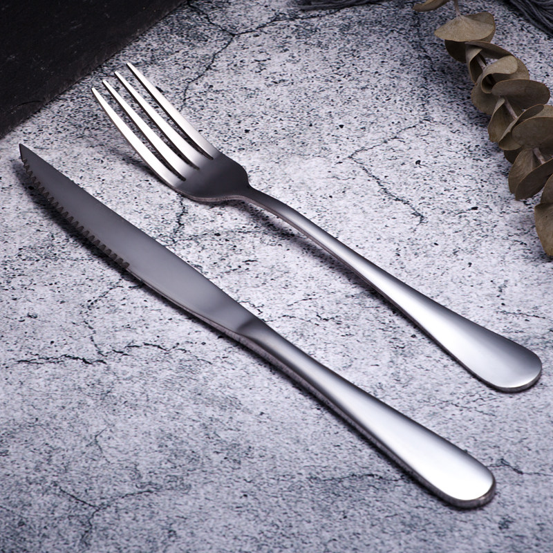 With Magnetic Square Round Steak Stainless Steel Thickened Western Dining Steak Knife Fork Set Bull Row Western Dining Western Dining Knife Fork Spoon