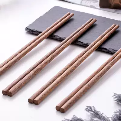 Tangde Chicken Wing Wood Chopsticks Home Non-lacquered Wood Tableware 10 Pair Family Set