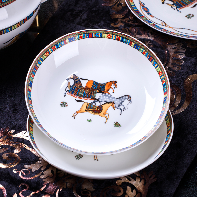 Dishes suit household European high - grade dining utensils jingdezhen ipads porcelain tableware suit Dishes composite ceramic plates