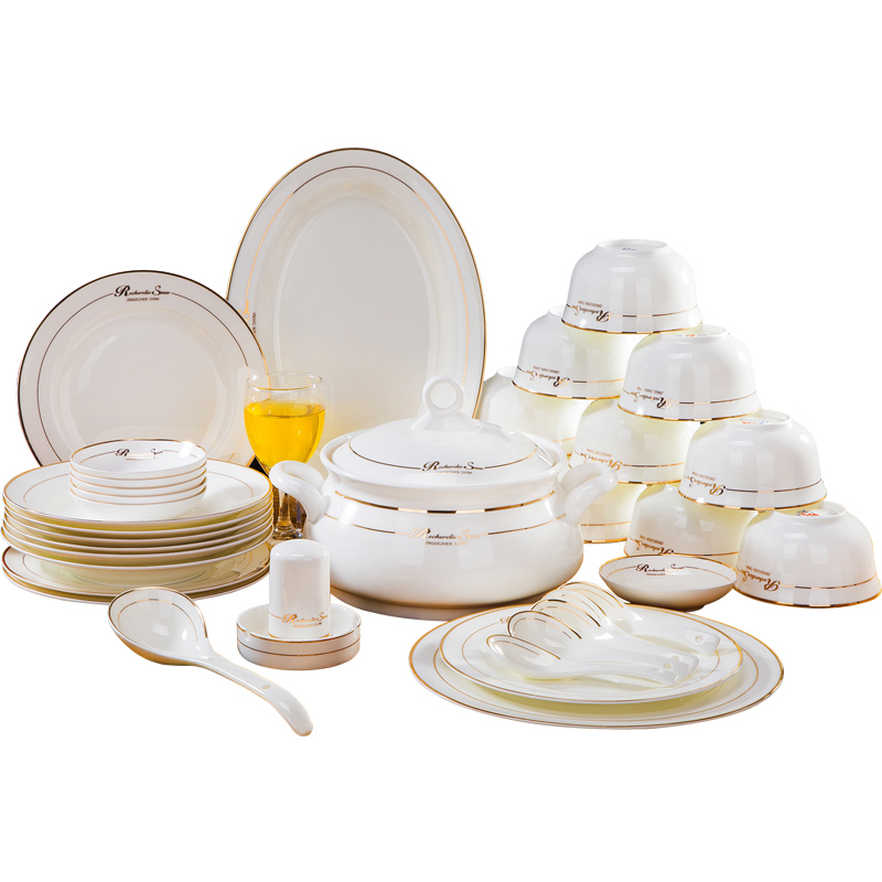 The dishes suit household contracted Europe type up phnom penh jingdezhen ceramic bowl ipads porcelain tableware suit dish bowl suit