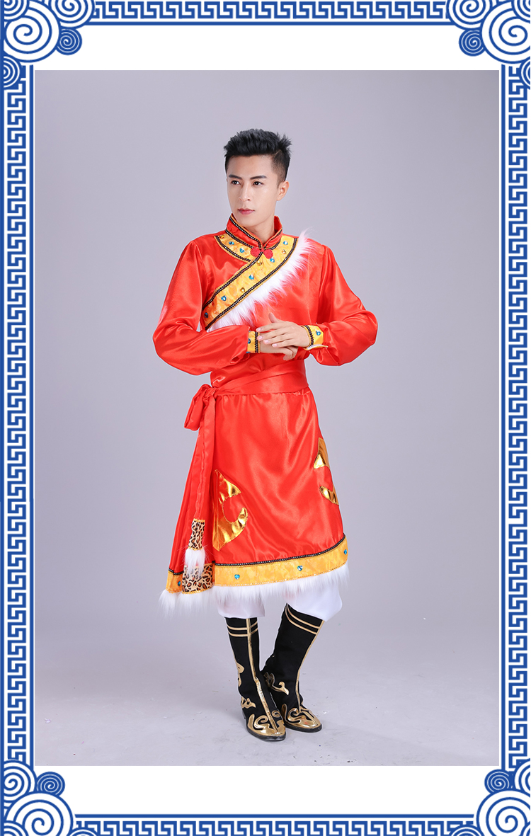 Đàn ông mới Mông Cổ biểu diễn trang phục múa Mông Cổ Trang phục dân tộc Mông Cổ biểu diễn sân khấu Tây Tạng quốc phục 