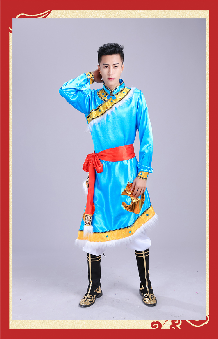 Đàn ông mới Mông Cổ biểu diễn trang phục múa Mông Cổ Trang phục dân tộc Mông Cổ biểu diễn sân khấu Tây Tạng quốc phục 