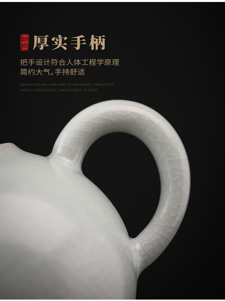 Holly your up kung fu tea sets three cups to tureen whole household jingdezhen ceramic ice crack glaze manually