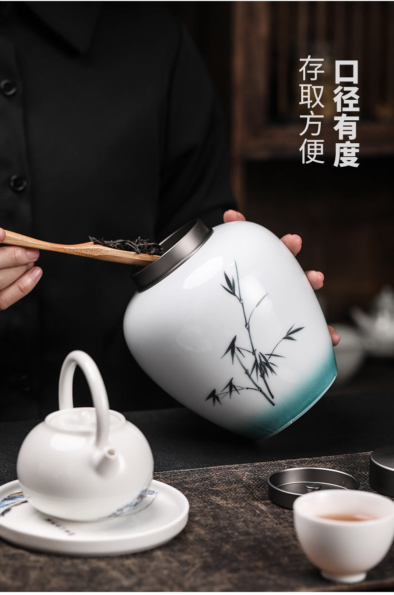 Hand - made up with caddy fixings seal pot home store receives tin cover your up cylinder tea tea box of jingdezhen ceramics