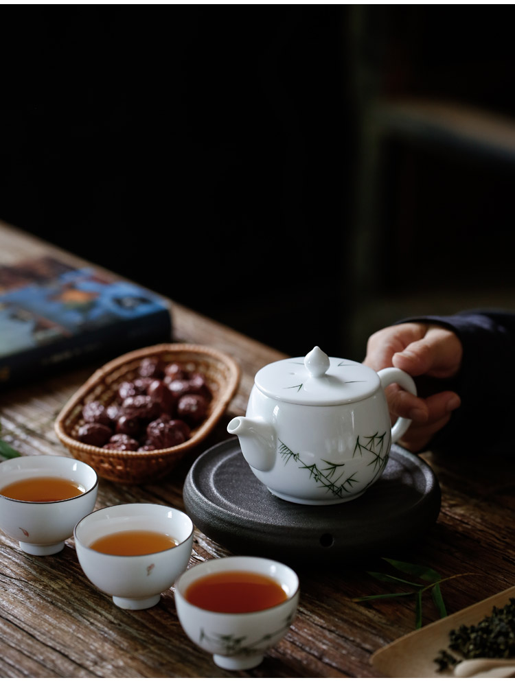 Kate white marble fat white porcelain teapot ceramic ink in the kung fu tea set the teapot item teapot