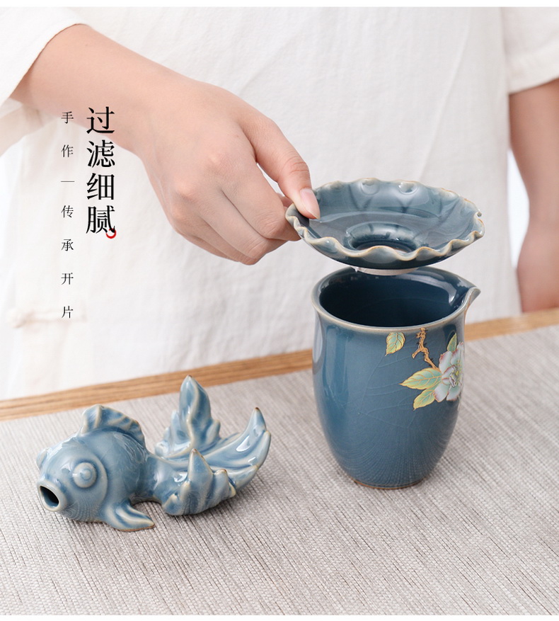 Black pottery, stole home kung fu tea set jingdezhen ceramic teapot teacup tureen tea tea service office