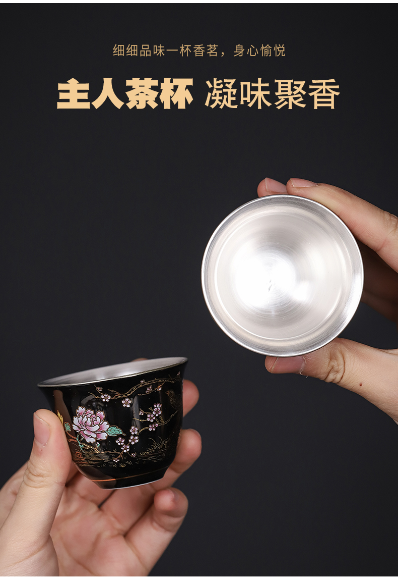 Tasted silver gilding kung fu tea set jingdezhen ceramic tea set home office tea tureen silver cup teapot