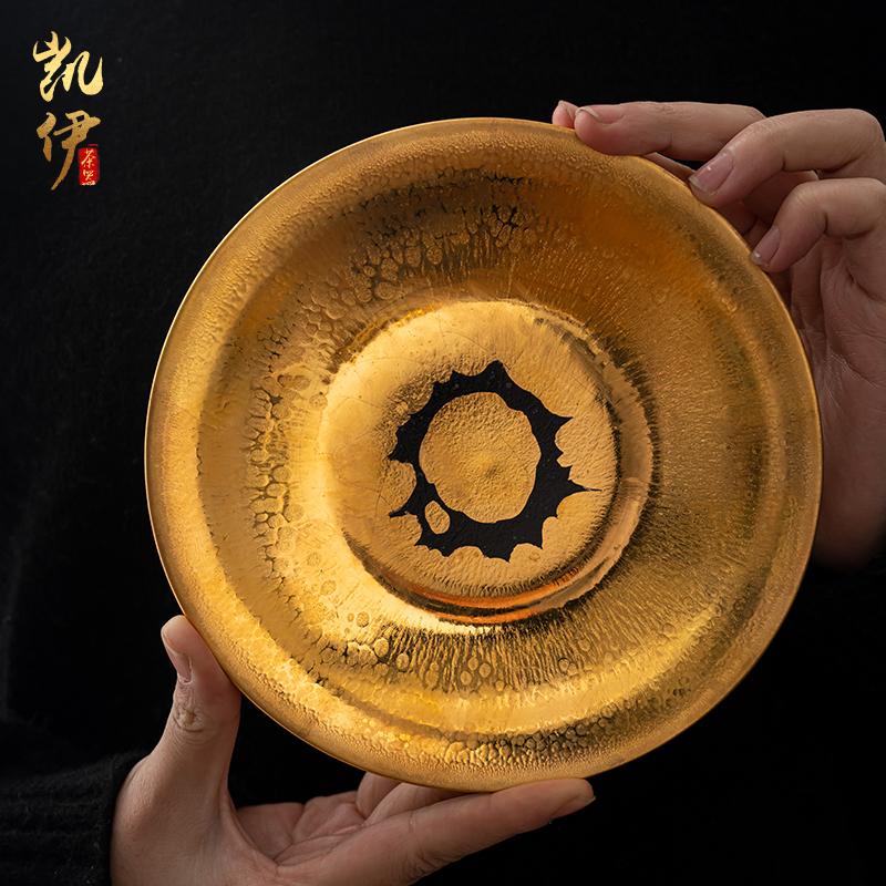 Oil drip cup of gold bearing masters hand full manual tire iron teapot plate making light snacks small ceramic teapot