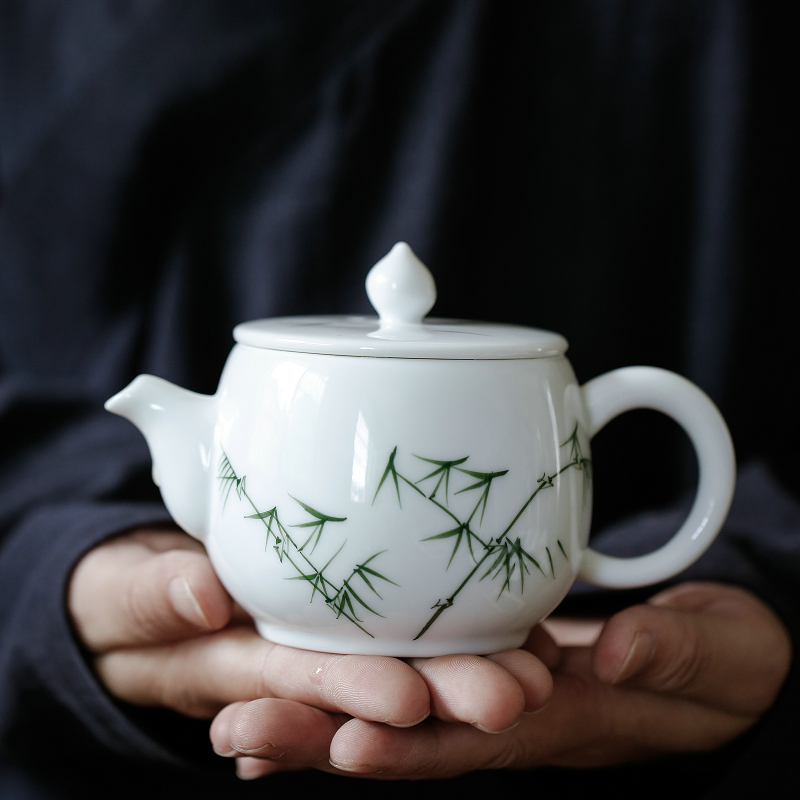 Kate white marble fat white porcelain teapot ceramic ink in the kung fu tea set the teapot item teapot