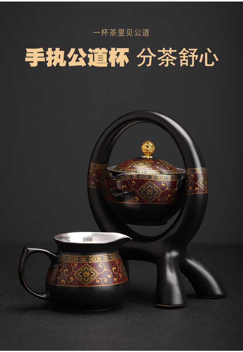 New coppering. As silver colored enamel lazy tea set household jingdezhen ceramic kung fu tea tea tureen the teapot