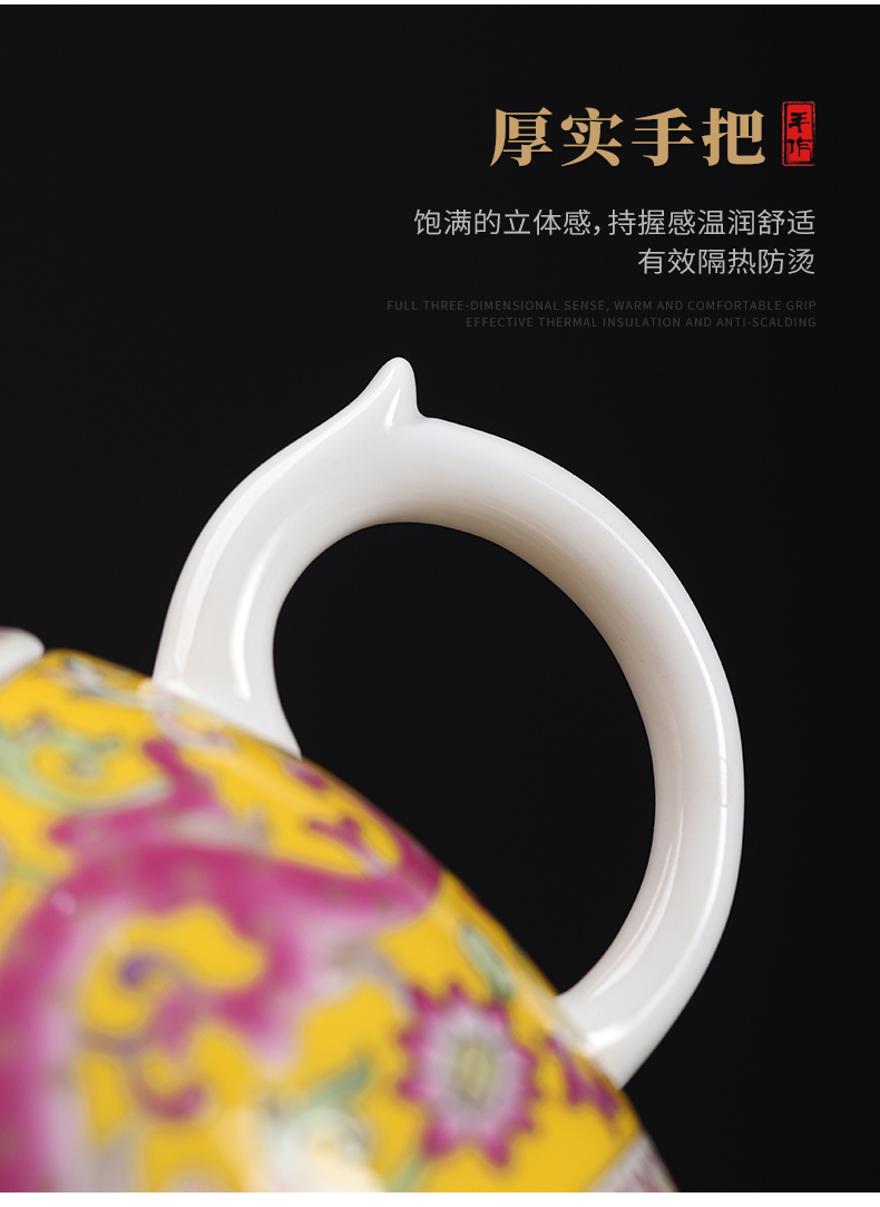 In extremely good fortune coppering. As silver enamel teapot hand grasp pot of kung fu tea tea set jingdezhen single household the teapot