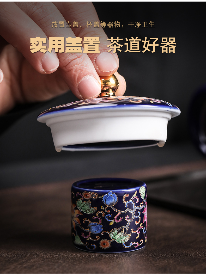 Silver colored enamel riches and honour flowers coppering. As kung fu tea sets tea pot lid bowl of jingdezhen ceramic tea set