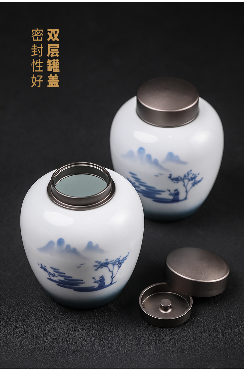 Hand - made up with caddy fixings seal pot home store receives tin cover your up cylinder tea tea box of jingdezhen ceramics