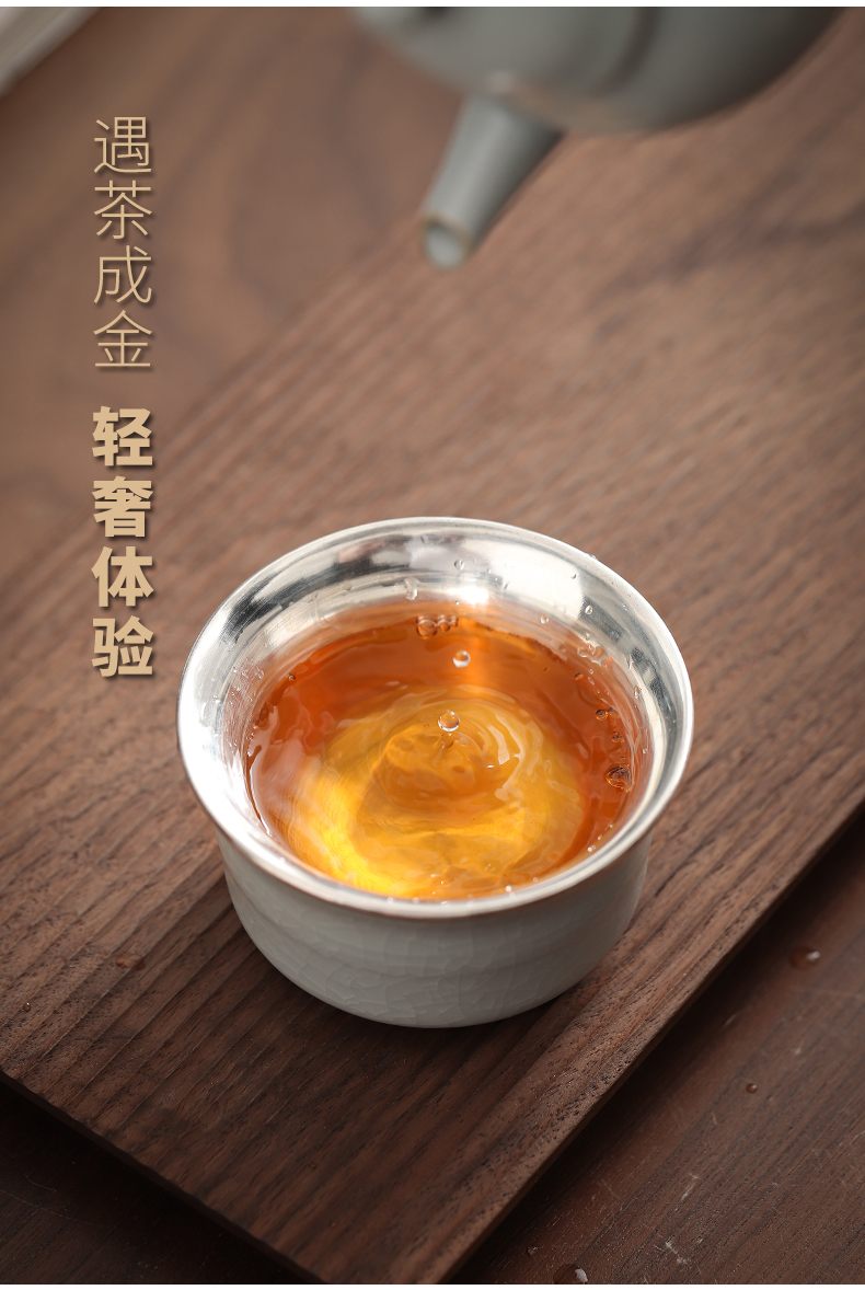 Your up 999 silvering on sample tea cup kunfu tea cups tea cup tea cup of jingdezhen ceramic silver cup