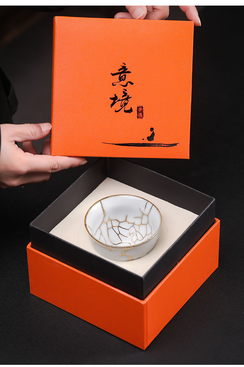 Up with chi wild cup 24 k gold cup manually jingdezhen ceramic cup sample tea cup tea master cup personal cup