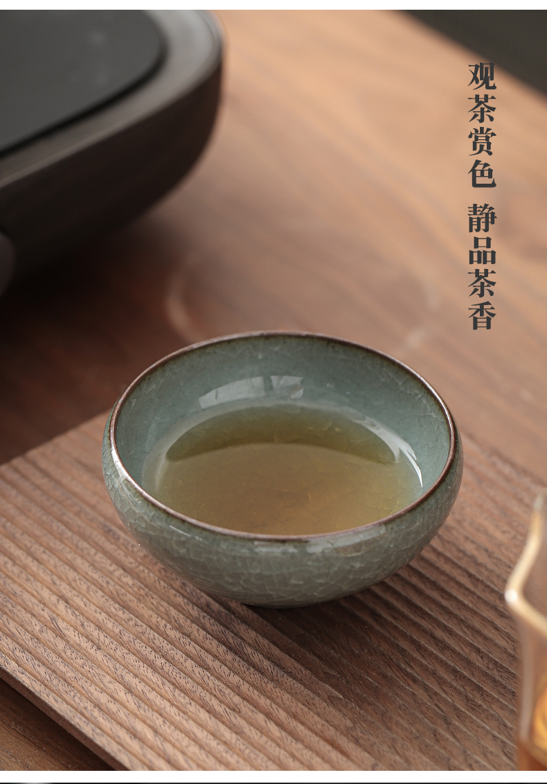 Zeng, Guangxu celadon ice crack pot lamp that kung fu tea cup tea cup master cup of household ceramic sample tea cup individuals