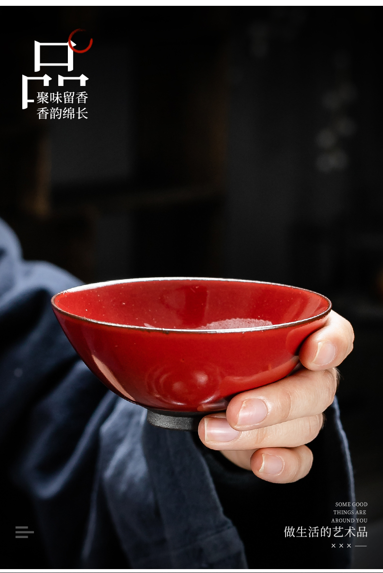 Zeng, Guangxu ruby red light perfectly playable cup kunfu tea leaves sample tea cup checking ceramic cup tea master cup tea cup