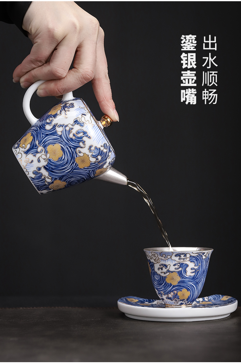 Enamel playmates toys empty coppering. As silver 999 jingdezhen ceramic teapot gold finger pot of silver teapot office to rush the teapot