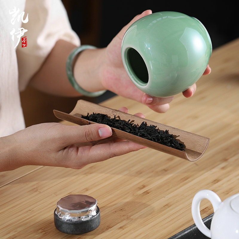 Pu 'er tea box longquan celadon seal ceramic household green tea POTS of tea packaging warehouse large POTS storage tanks