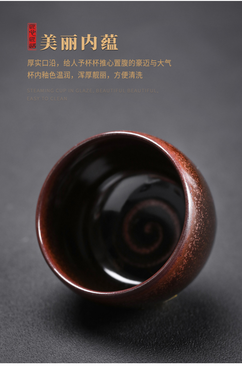 For li into pure manual pull embryo firewood zen ji cup coarse pottery cups personal single cups of tea cup, ceramic tea set the master