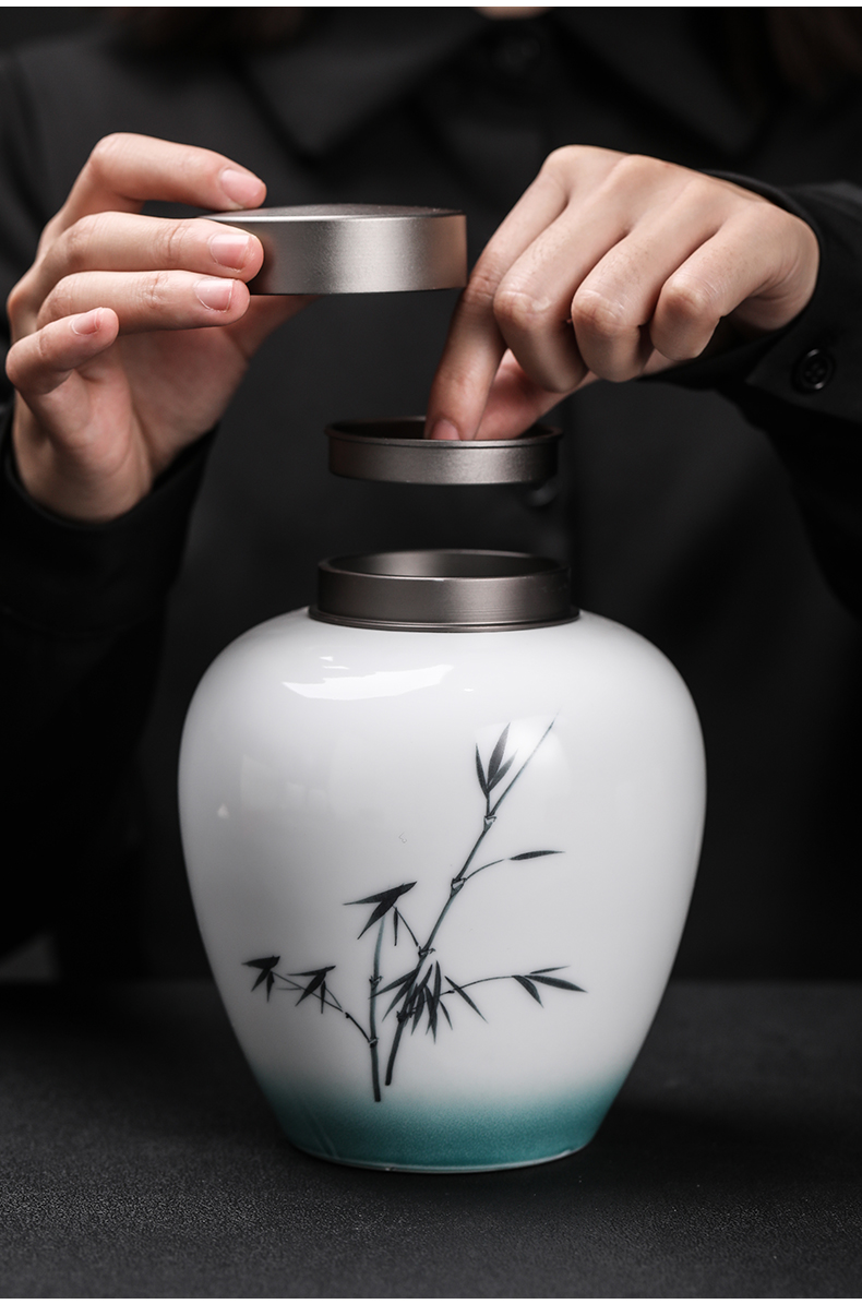 Hand - made up with caddy fixings seal pot home store receives tin cover your up cylinder tea tea box of jingdezhen ceramics