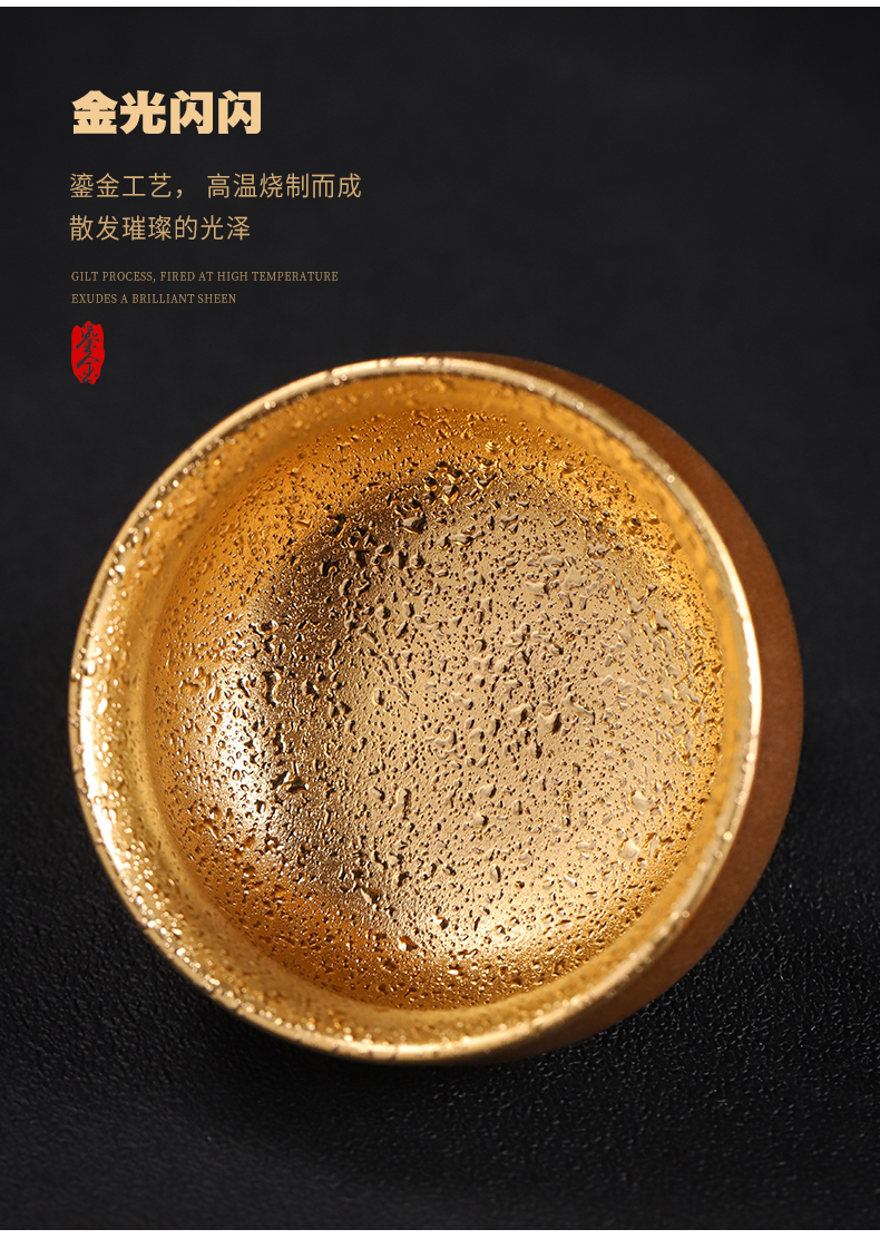 Red glaze ceramic gold up large sample tea cup single cup five lines of a cup of tea cups light bowl masters cup
