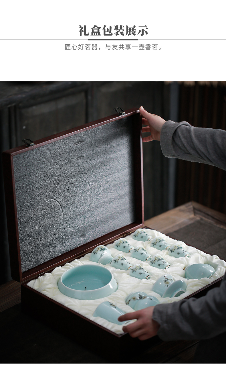 Celadon fuels the kung fu tea sets the teapot big household jingdezhen ceramic tea sets tea tea cups