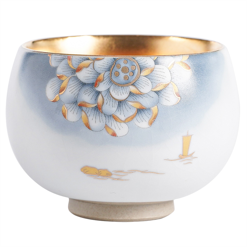 One auspicious lotus open your up can raise jinzhan cup kunfu tea master cup tea sample tea cup of jingdezhen ceramic cup