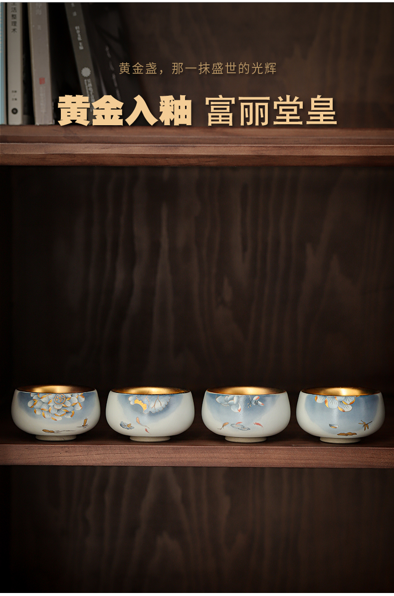 One auspicious lotus open your up can raise jinzhan cup kunfu tea master cup tea sample tea cup of jingdezhen ceramic cup