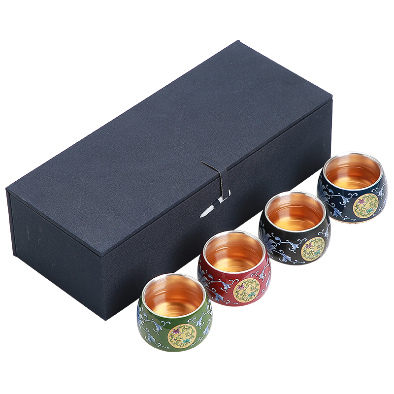 The see colour enamel tasted silver gilding kung fu tea sample tea cup meditation of jingdezhen ceramic silver cup tea master CPU